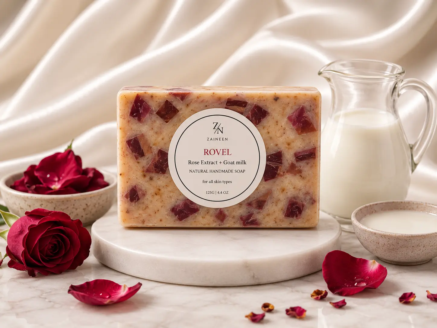 rose Rose Extract & Goat Milk Soap for Soft, Radiant Skin
